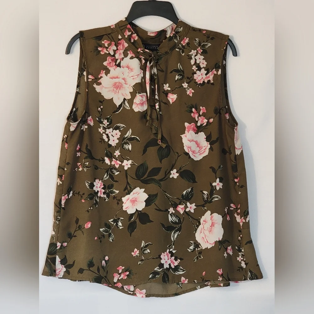 Bobeau Floral Sleeveless Top Size S - Picture 3 of 11